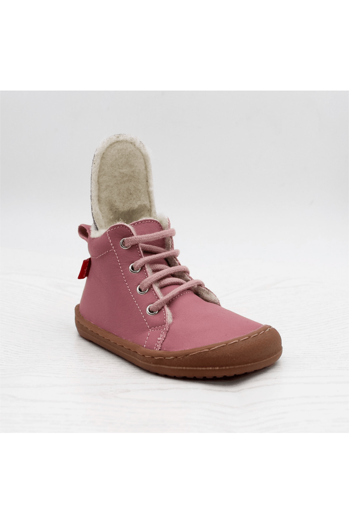 Pololo - Organic Wool Lined - Leather Barefoot High Top Shoes - Laces - Nature's Wild Child