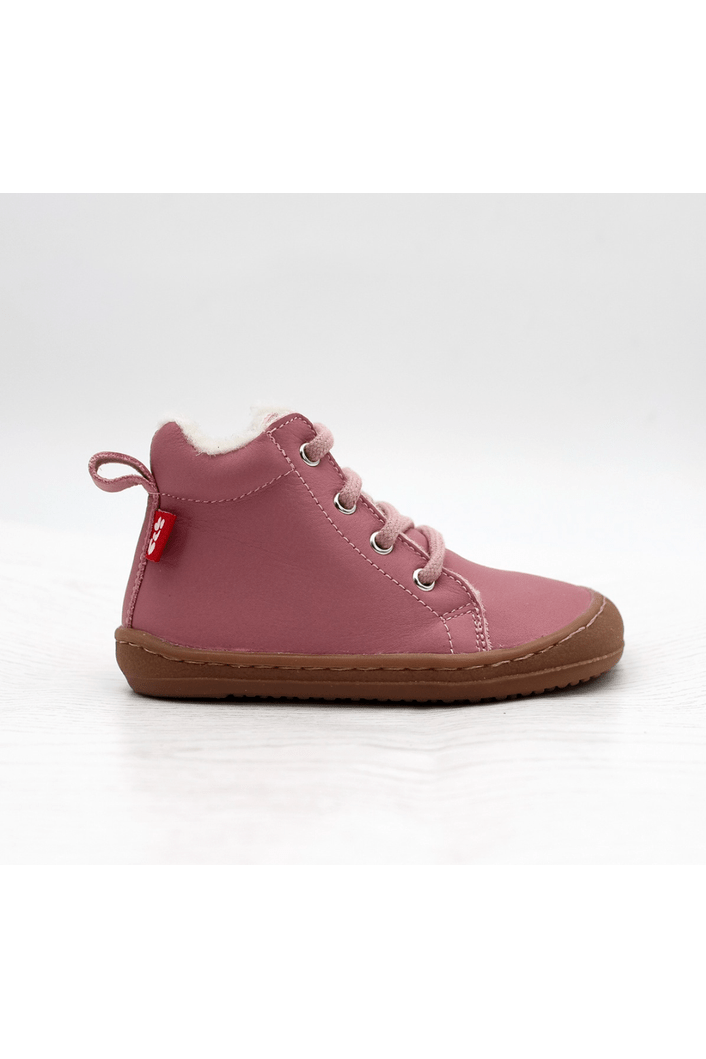 Pololo - Organic Wool Lined - Leather Barefoot High Top Shoes - Laces - Nature's Wild Child