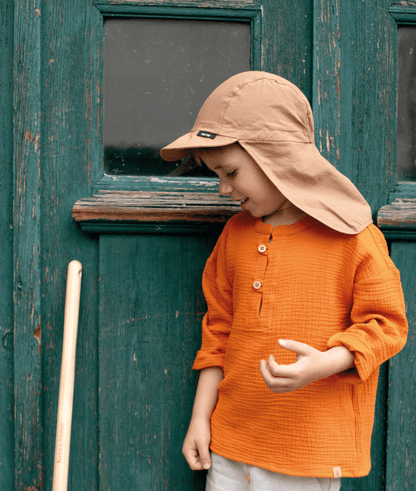 Pure Pure - Kids Organic Cotton Baseball Cap with Neck Protection - Nature's Wild Child