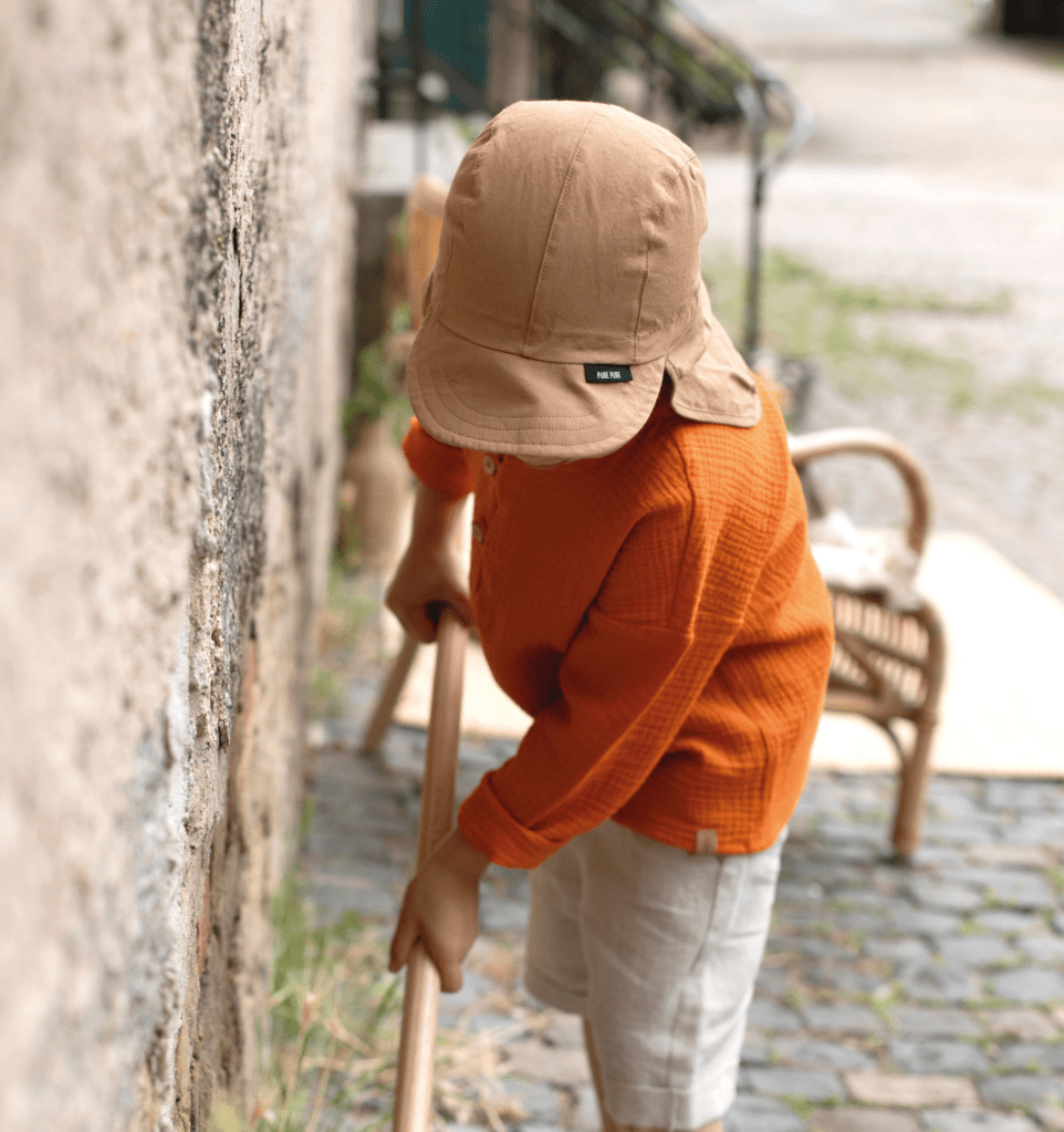 Pure Pure - Kids Organic Cotton Baseball Cap with Neck Protection - Nature's Wild Child