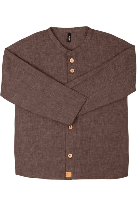 Pure Pure - Linen - Button - Up Long Sleeve Shirt - Toddler & Kids - Nature's Wild Child