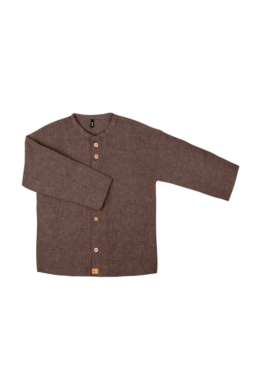 Pure Pure - Linen - Button - Up Long Sleeve Shirt - Toddler & Kids - Nature's Wild Child