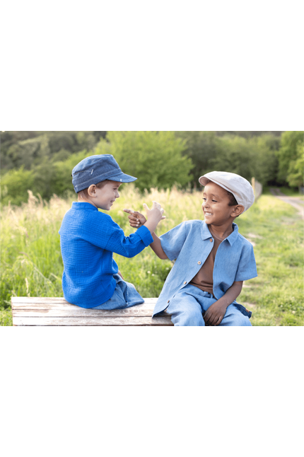 Pure Pure - Linen - Short Sleeve Button - Up Shirt - Toddler & Kids (2 colors) - Nature's Wild Child