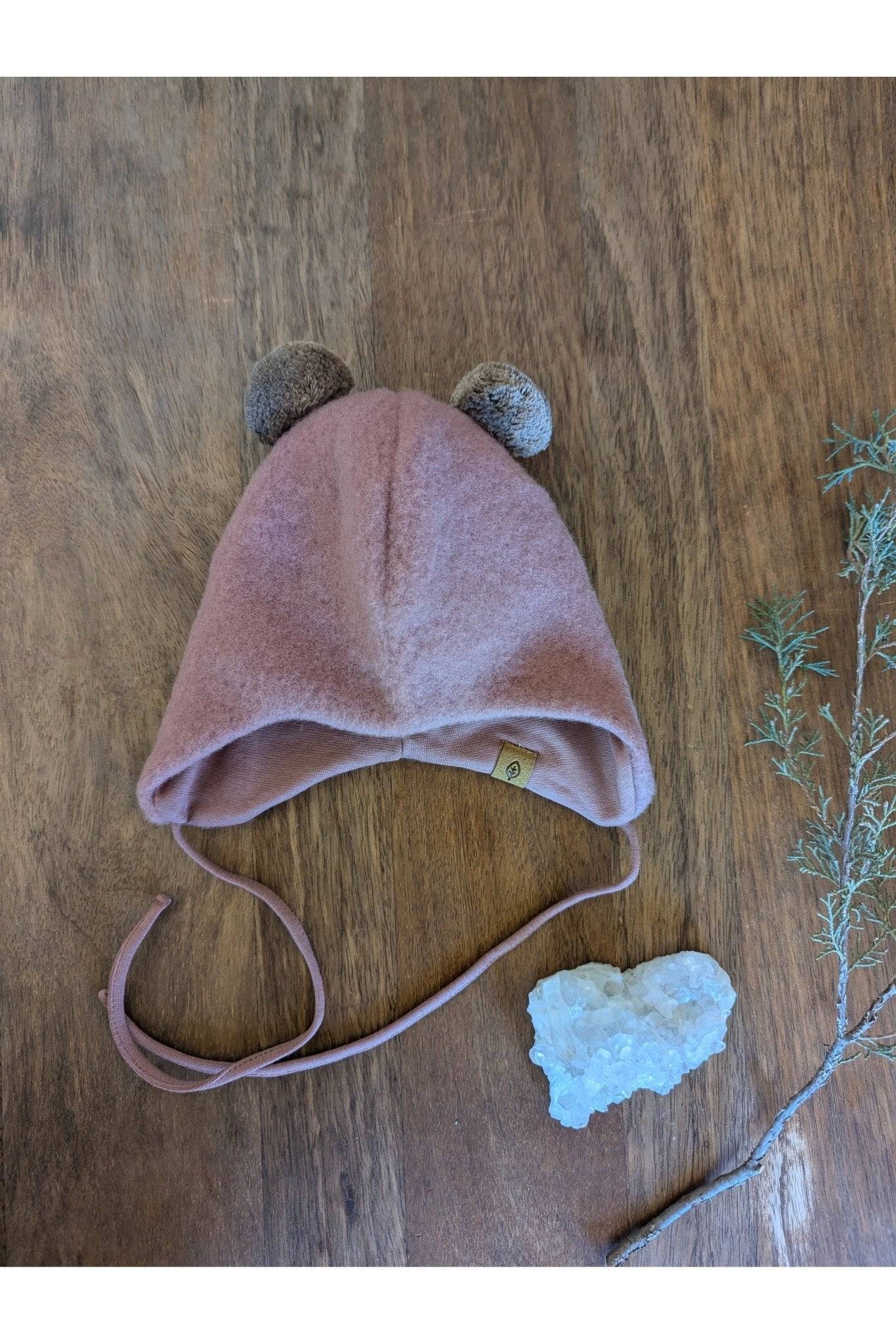 Pure Pure - Organic Wool Fleece Baby Hat - Bear Ears - Nature's Wild Child