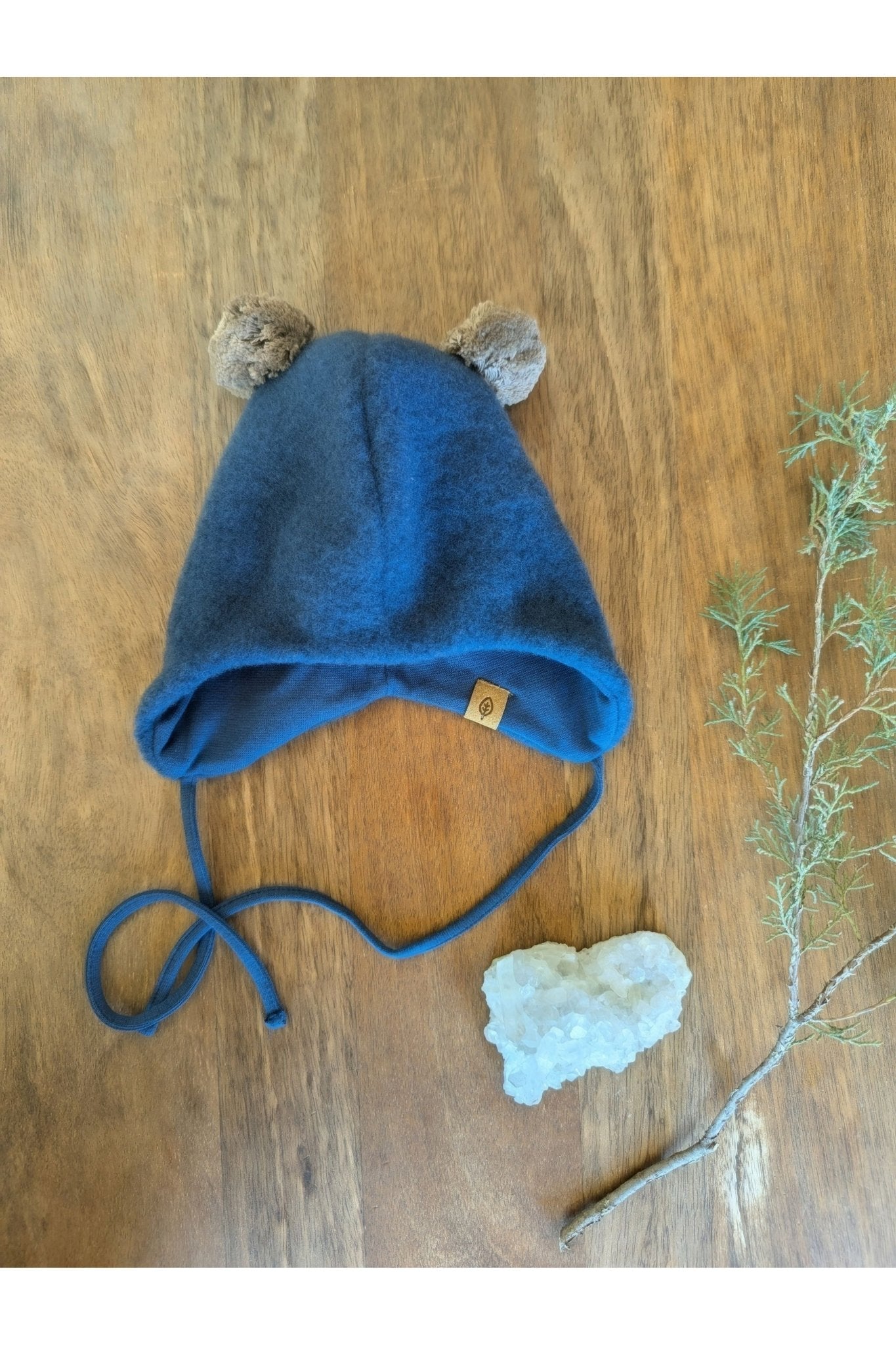 Pure Pure - Organic Wool Fleece Baby Hat - Bear Ears - Nature's Wild Child