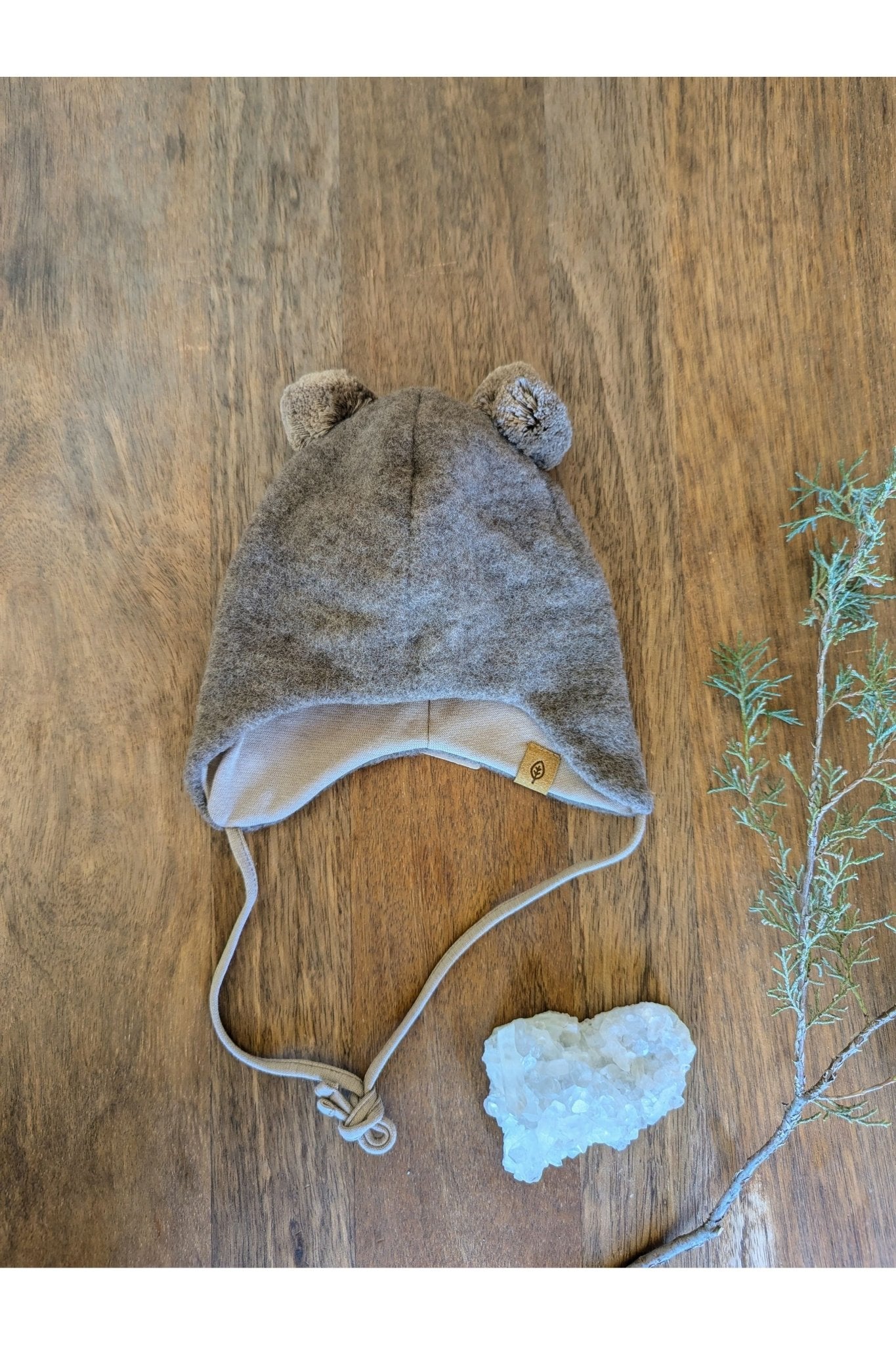 Pure Pure - Organic Wool Fleece Baby Hat - Bear Ears - Nature's Wild Child