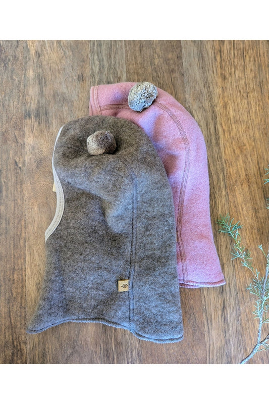 Pure Pure - Organic Wool Fleece Kids Bacalava - Bear Ears - Nature's Wild Child