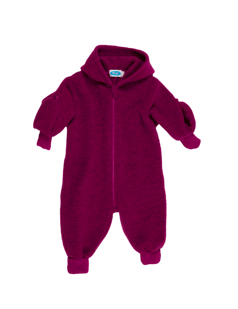 Reiff - Organic Wool Fleece - Pixie Hood Baby Bunting - Zipper - Nature's Wild Child