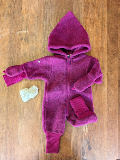 Reiff - Organic Wool Fleece - Pixie Hood Baby Bunting - Zipper - Nature's Wild Child