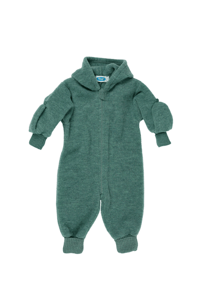 Reiff - Organic Wool Fleece - Pixie Hood Baby Bunting - Zipper - Nature's Wild Child
