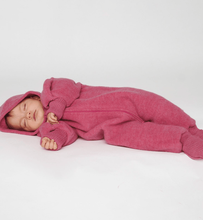 Reiff - Organic Wool Fleece - Pixie Hood Baby Bunting - Zipper - Nature's Wild Child