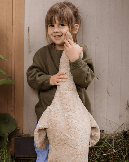 Senger - GOTS Organic Cotton Stuffed Animal - Large Cuddly Linen Goose - Nature's Wild Child