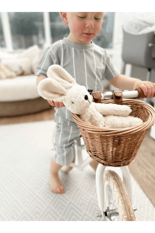 Senger - GOTS Organic Cotton Stuffed Animal - Small Floppy Rabbit - White - Nature's Wild Child