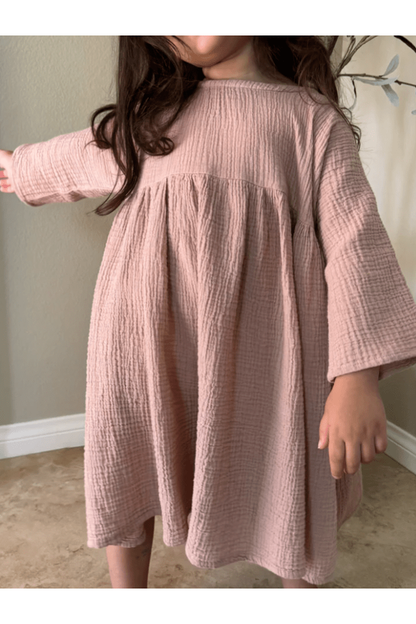 The Simple Folk - Muslin Dress - Organic Cotton - Pink - Nature's Wild Child