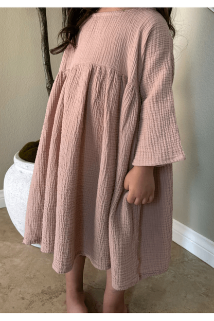 The Simple Folk - Muslin Dress - Organic Cotton - Pink - Nature's Wild Child