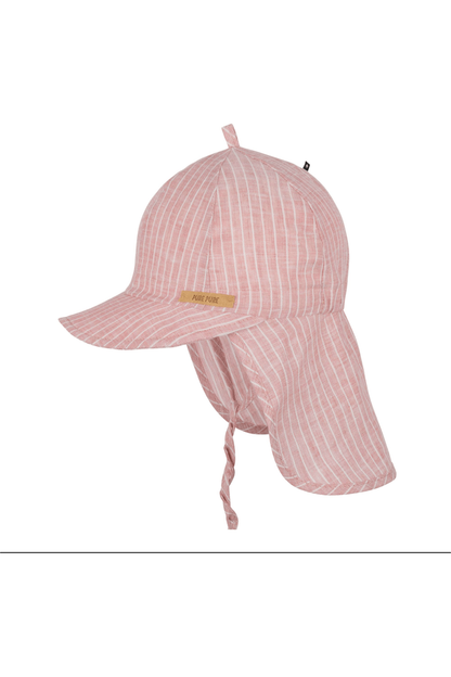Baseball Cap - Linen Sun Hat with Neck Protection - Baby and Kids (3 colors) - Nature's Wild Child
