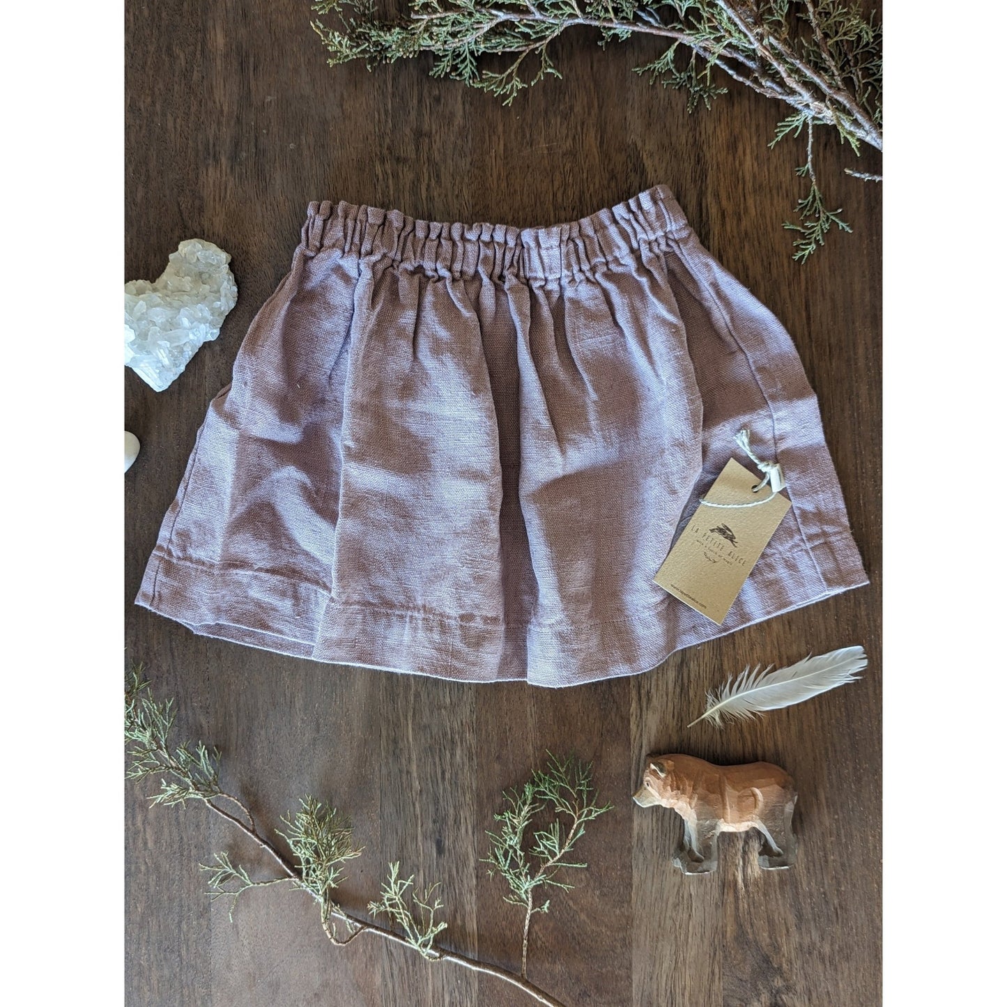 Beautiful Linen Skirt - Le Petite Alice - Dusty Pink - Nature's Wild Child