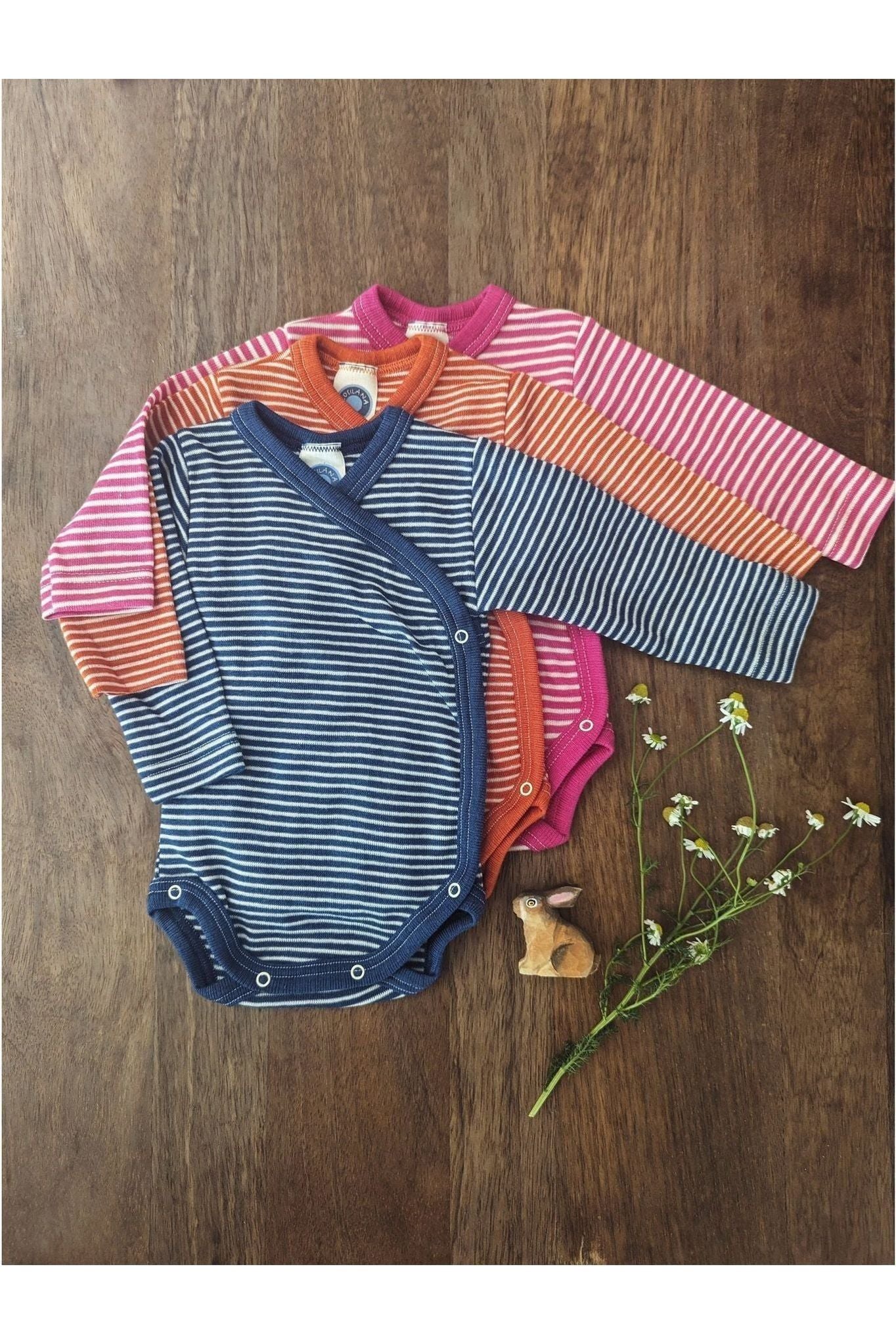 Cosilana - Organic Wool Silk - Baby Onesie (10 colors and stripes!) - Nature's Wild Child