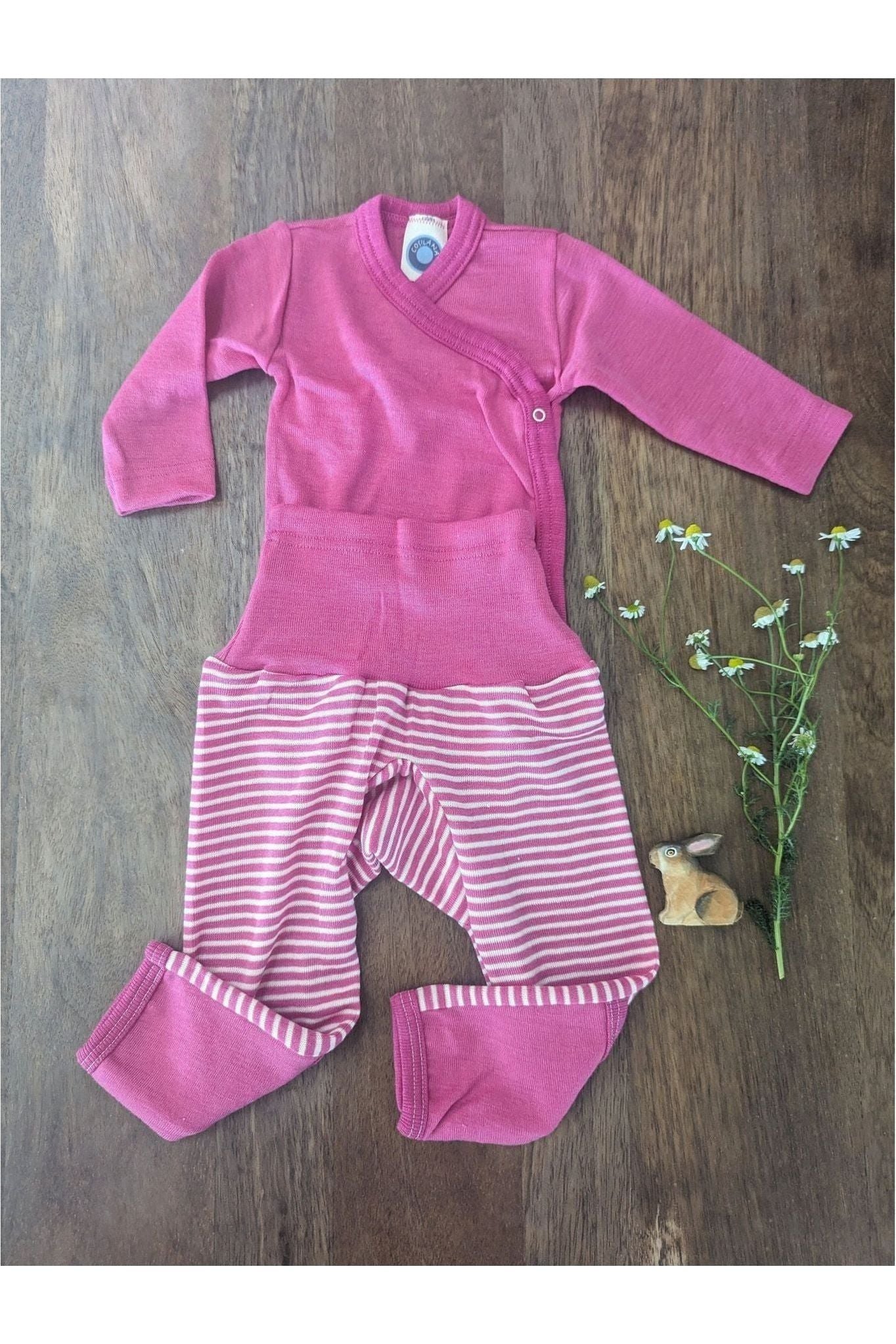 Cosilana - Organic Wool Silk - Baby Onesie (10 colors and stripes!) - Nature's Wild Child