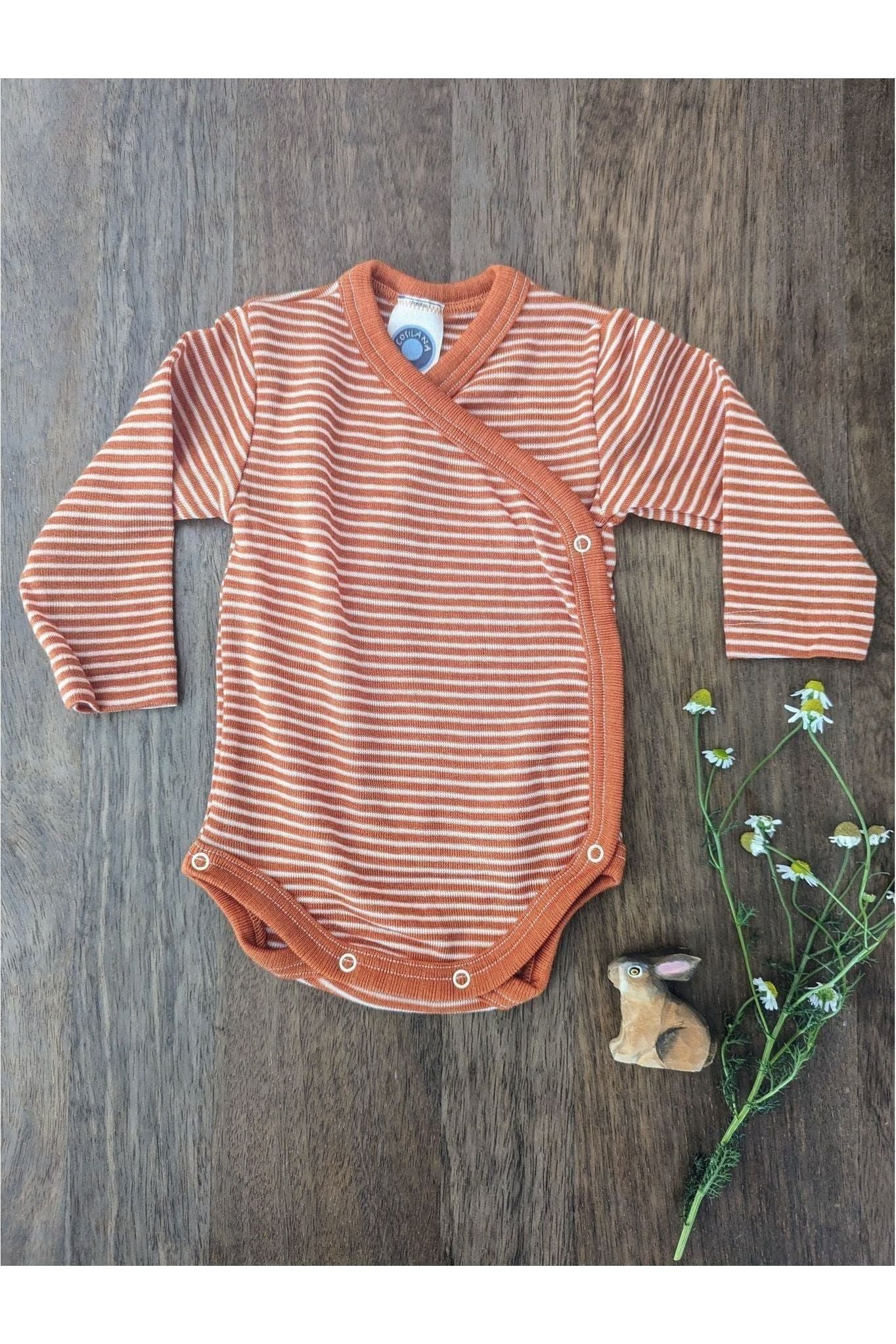 Cosilana - Organic Wool Silk - Baby Onesie (10 colors and stripes!) - Nature's Wild Child