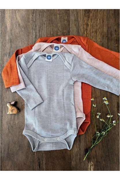 Cosilana - Organic Wool Silk - Baby Onesie (10 colors and stripes!) - Nature's Wild Child