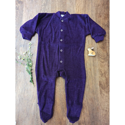 Cosilana - Organic Wool Terry Baby Pajamas - with Feet - Nature's Wild Child