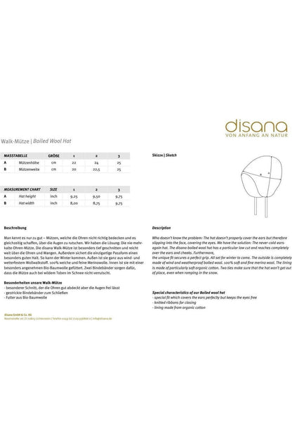 Disana Boiled Merino Wool Hat - Nature's Wild Child