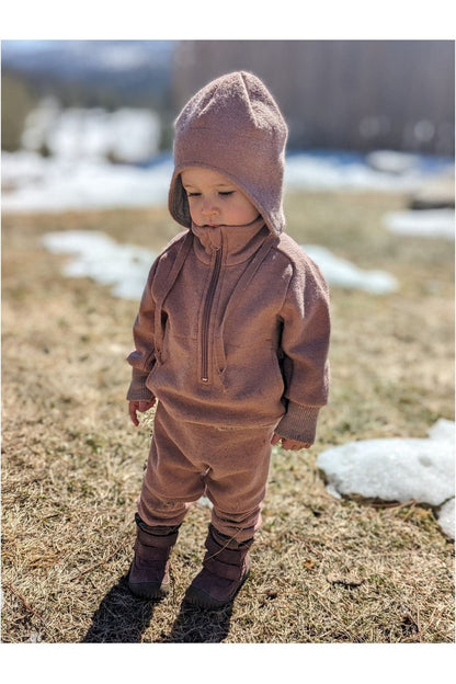 Disana Half Zip Organic Boiled Wool Jacket - Nature's Wild Child