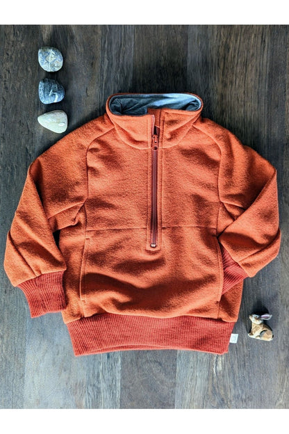 Disana Half Zip Organic Boiled Wool Jacket - Nature's Wild Child