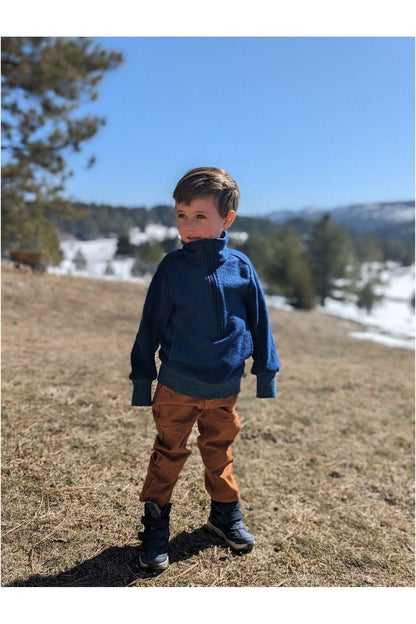 Disana Half Zip Organic Boiled Wool Jacket - Nature's Wild Child