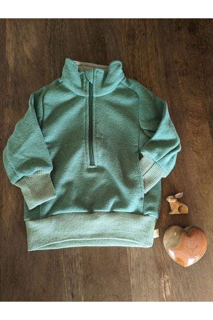 Disana Half Zip Organic Boiled Wool Jacket - Nature's Wild Child