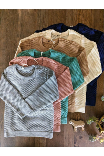 Disana Light Honeycomb Sweater - Organic Merino Wool - Nature's Wild Child