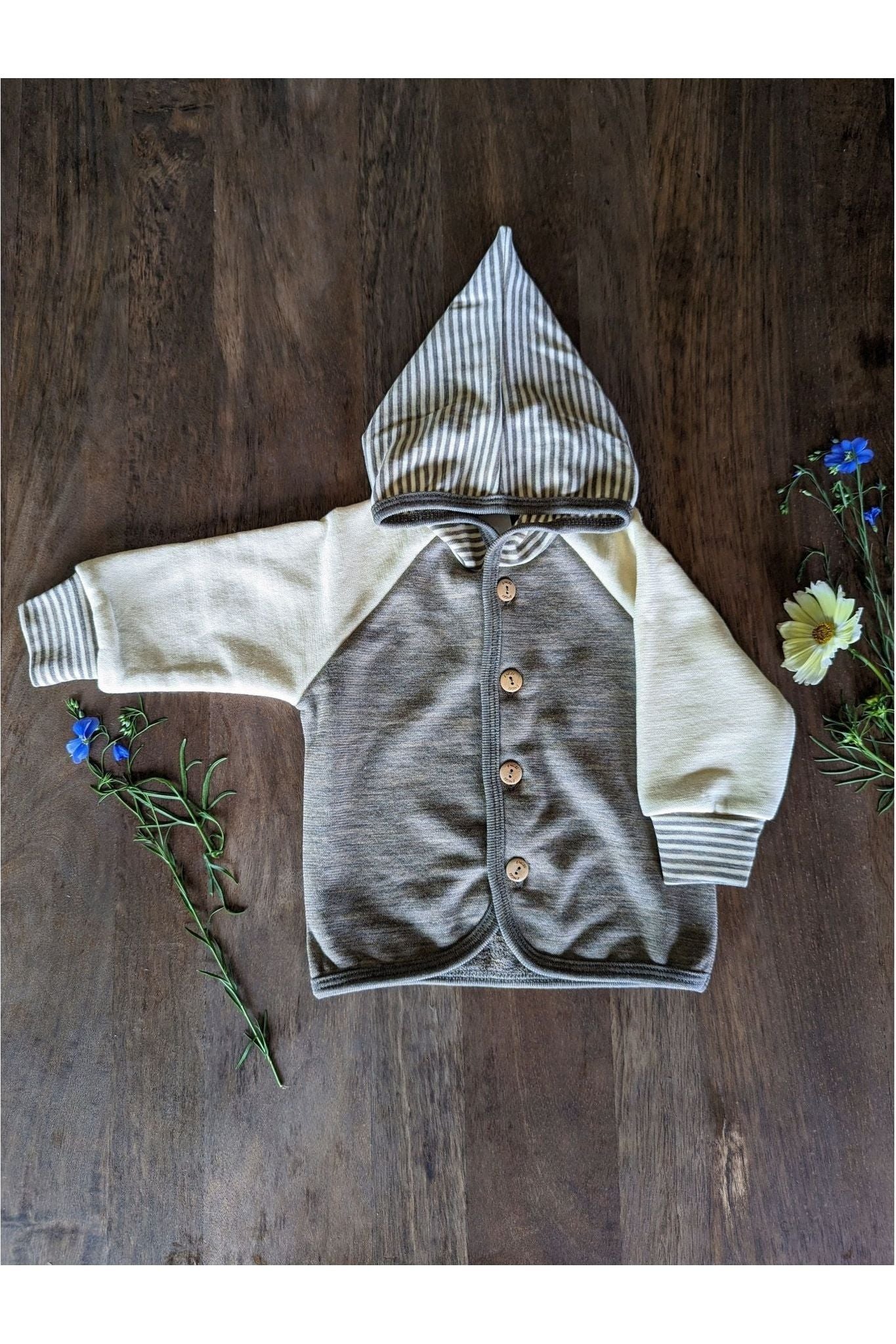 Engel - Organic Merino Terry Baby Jacket - Nature's Wild Child