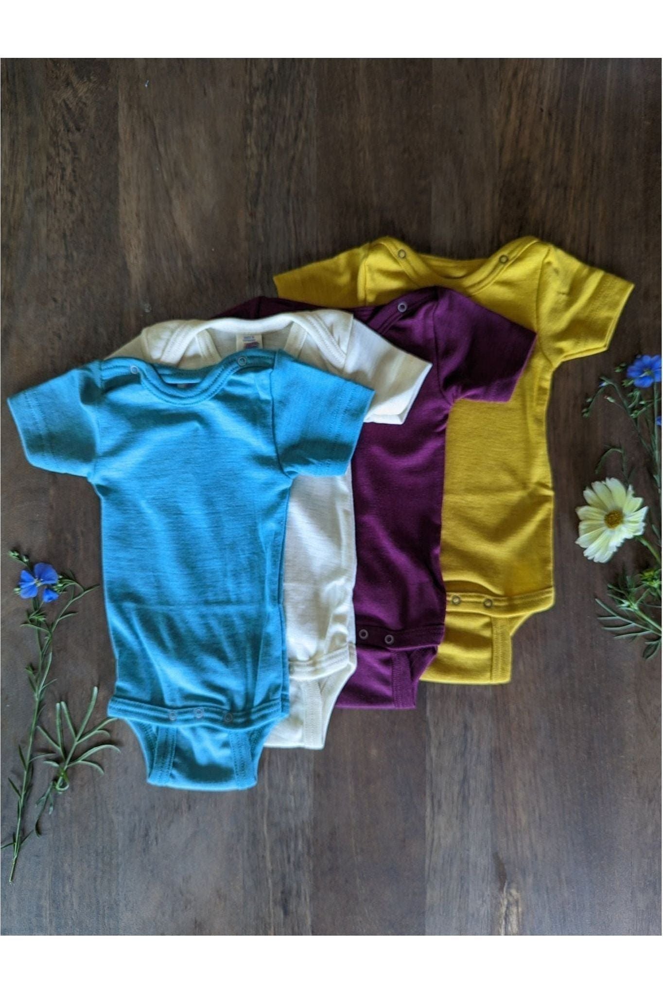 Engel - Organic Merino Wool Silk Onesies - Short Sleeves - Nature's Wild Child