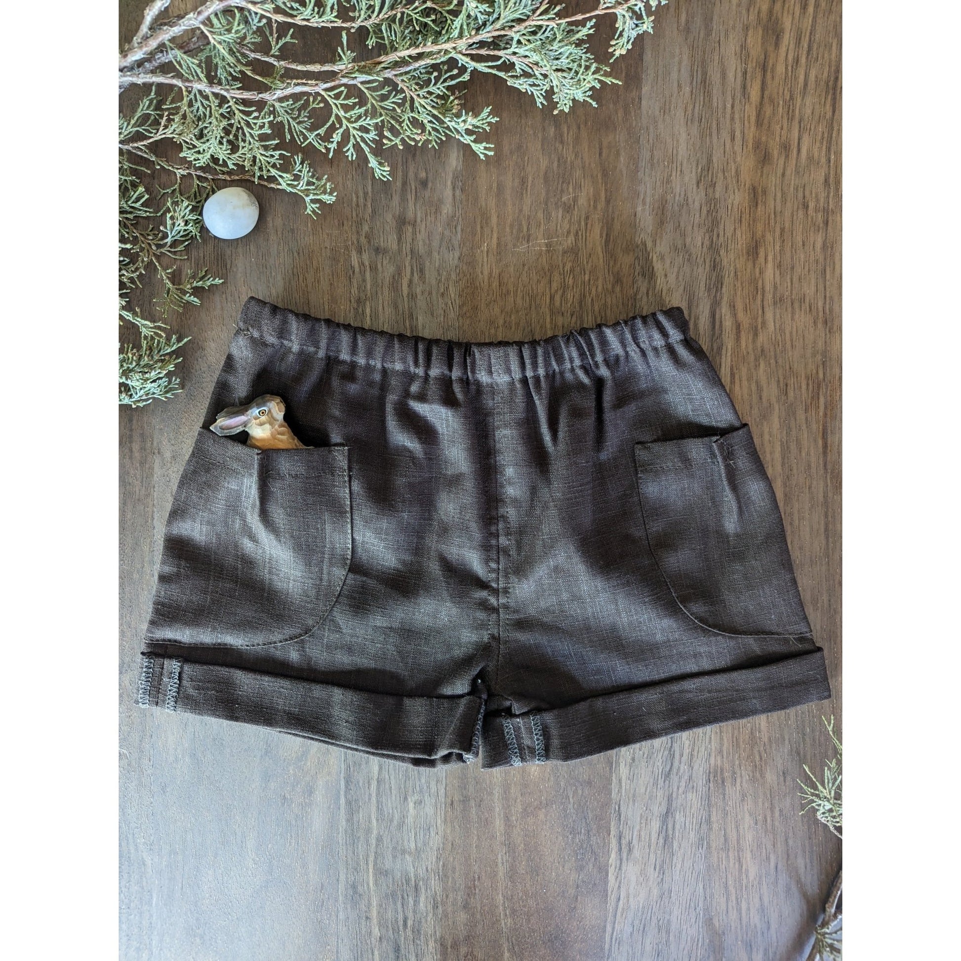 Kleine Schobbejak - Stonewashed Linen Shorts - Nature's Wild Child