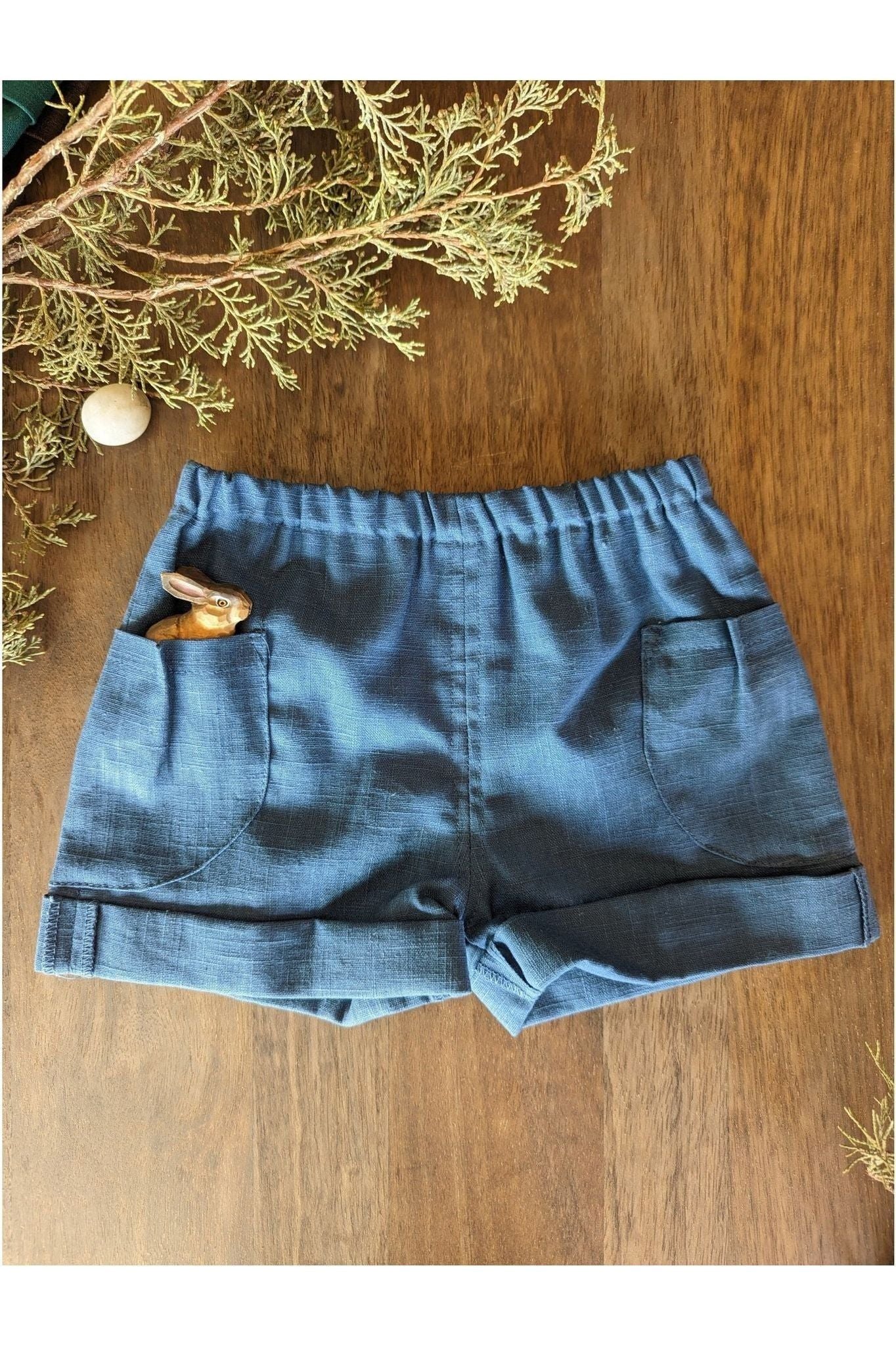 Kleine Schobbejak - Stonewashed Linen Shorts - Nature's Wild Child