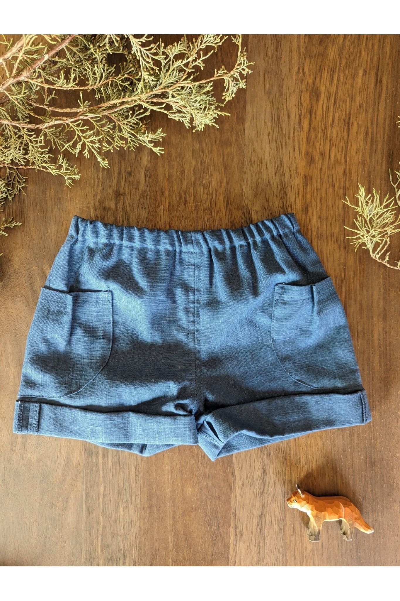 Kleine Schobbejak - Stonewashed Linen Shorts (6mo-8 years) - Nature's Wild Child