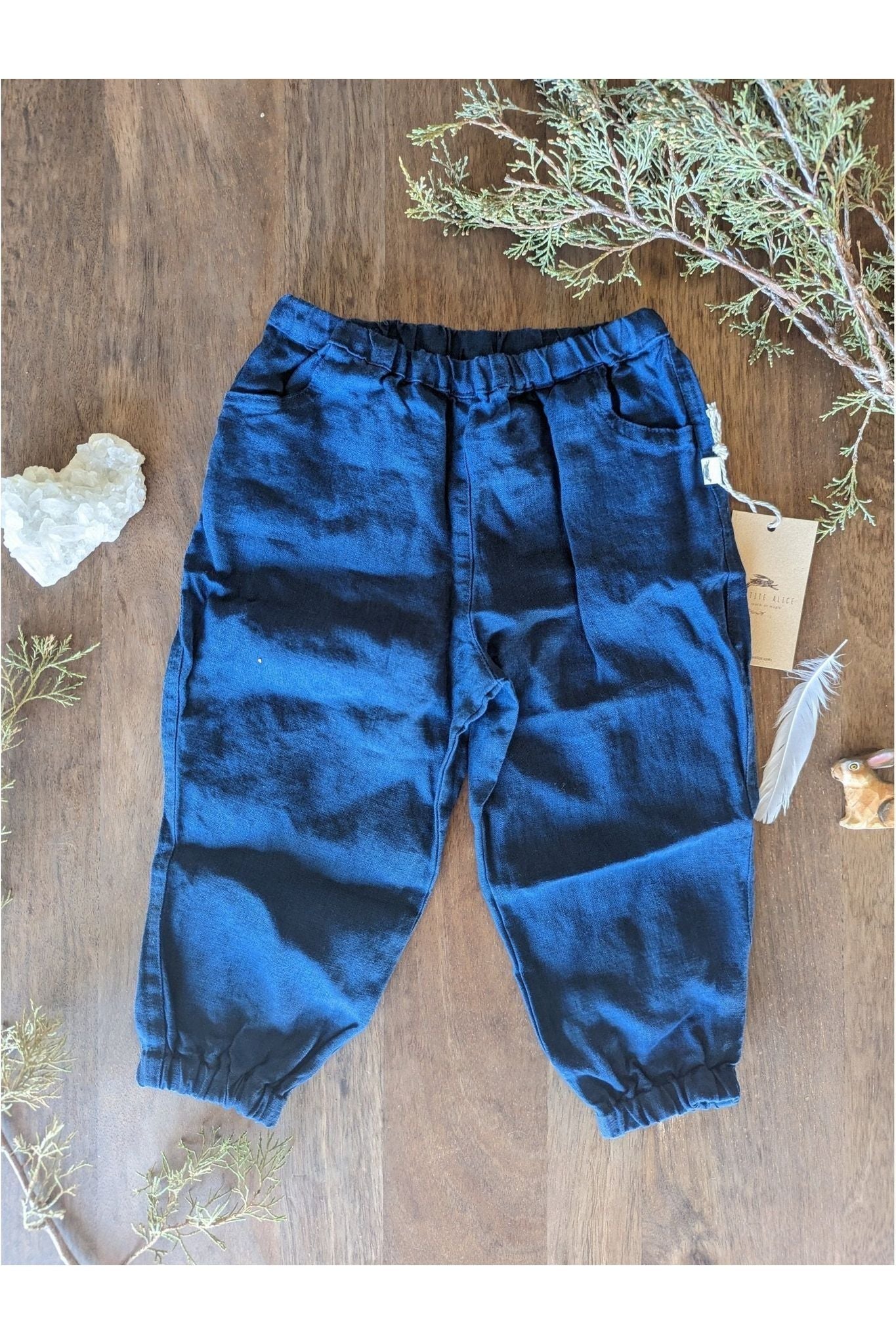 Linen Jules Pants - Le Petite Alice - Deep Blue - Nature's Wild Child