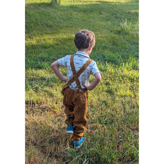 Linen Pants with Suspenders - Mustard - Nature's Wild Child