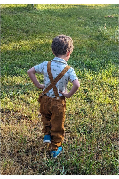 Linen Pants with Suspenders - Mustard - Nature's Wild Child