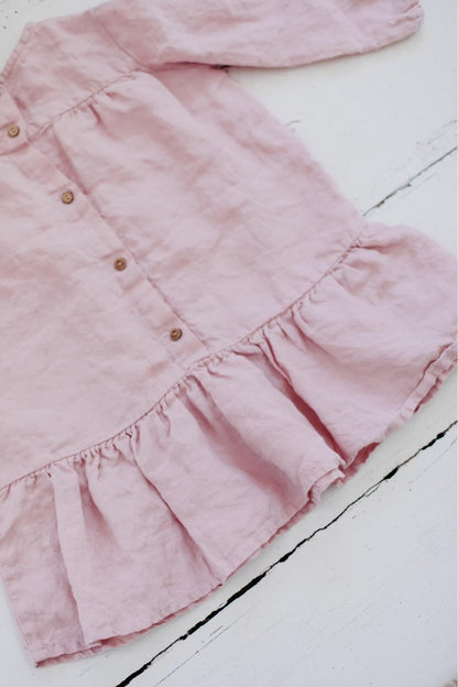 Long Sleeve Linen Peace Dress - Le Petite Alice - Nature's Wild Child