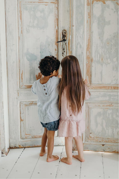 Long Sleeve Linen Peace Dress - Le Petite Alice - Nature's Wild Child