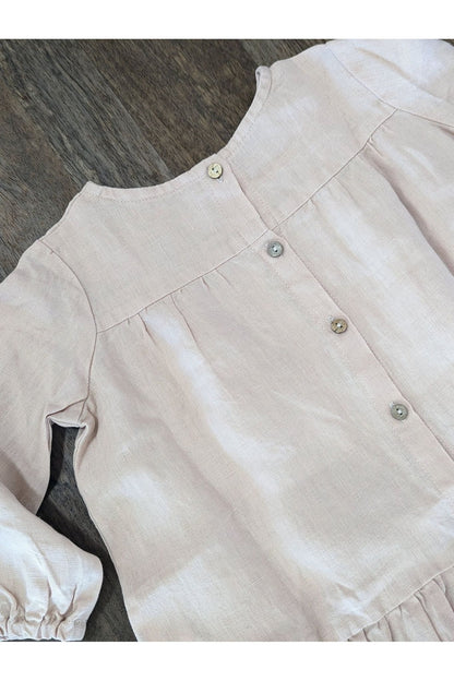 Long Sleeve Linen Peace Dress - Le Petite Alice - Nature's Wild Child