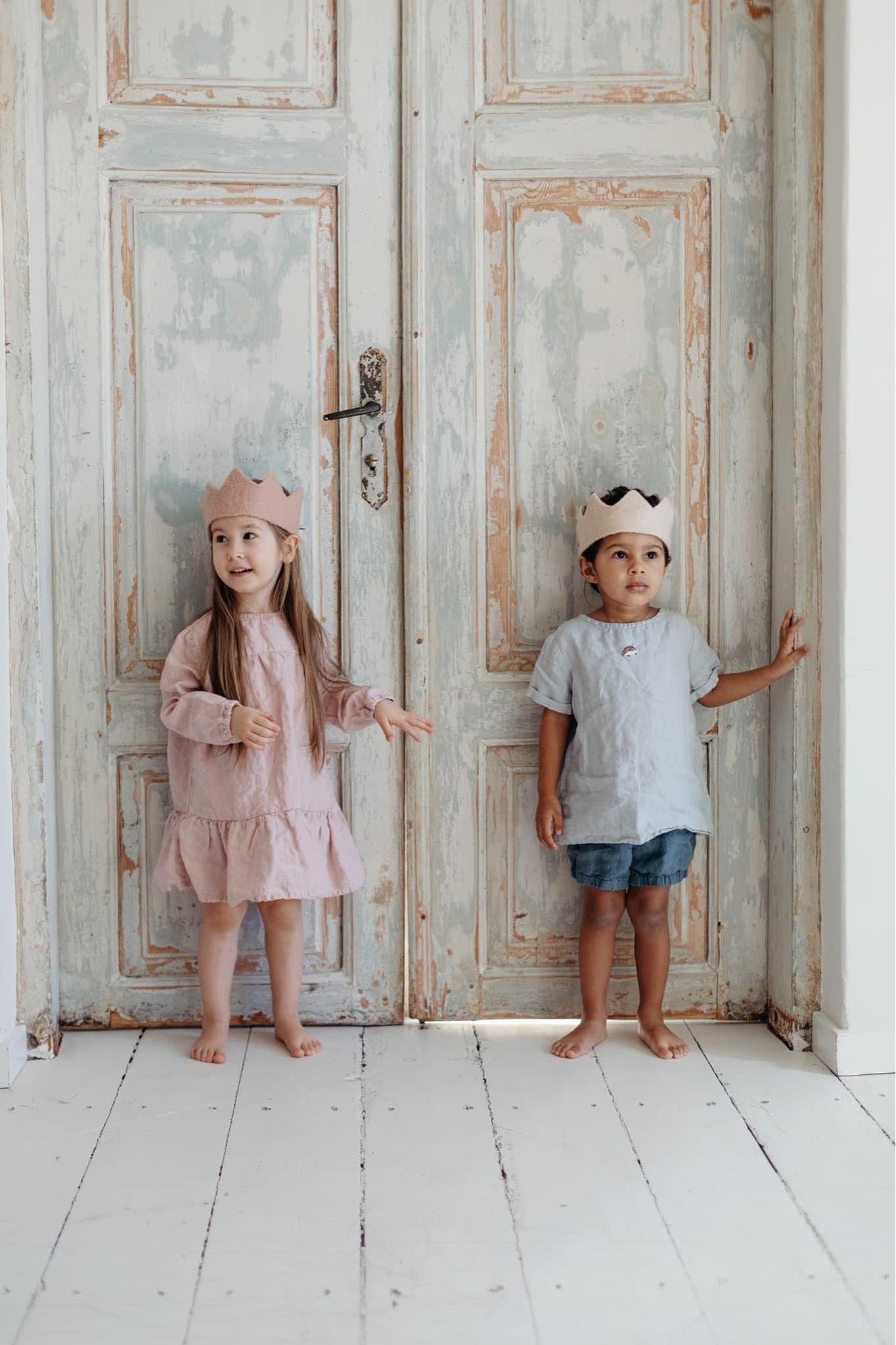 Long Sleeve - Linen Easter Dress - Pink Long Sleeve - Linen Easter Dress - Pink
