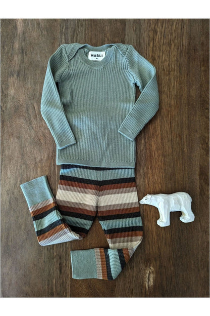 Mabli - Merino Baby and Kids Leggings - Sylfaen Skinnny Legs - Nature's Wild Child