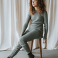 Mabli - Merino Long Sleeve Women's Top - Magnus Skinny Rib - Nature's Wild Child