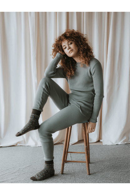 Mabli - Merino Long Sleeve Women's Top - Magnus Skinny Rib - Nature's Wild Child