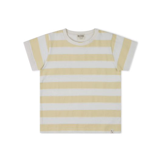 Matona - GOTS Organic Cotton Kids Classic T-Shirt - Yellow Stripes (1-8 years) - Nature's Wild Child