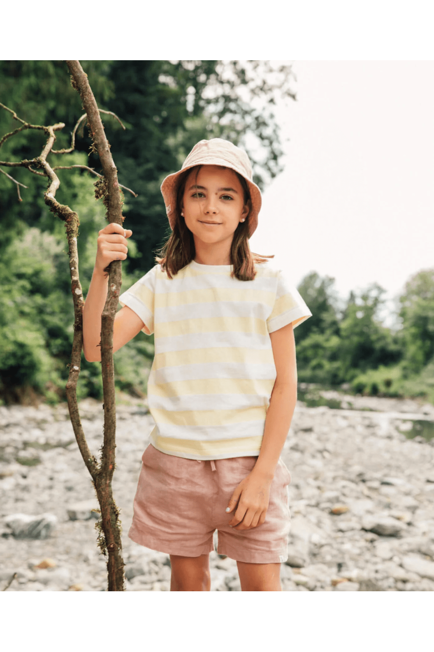 Matona - GOTS Organic Cotton Kids Classic T-Shirt - Yellow Stripes (1-8 years) - Nature's Wild Child