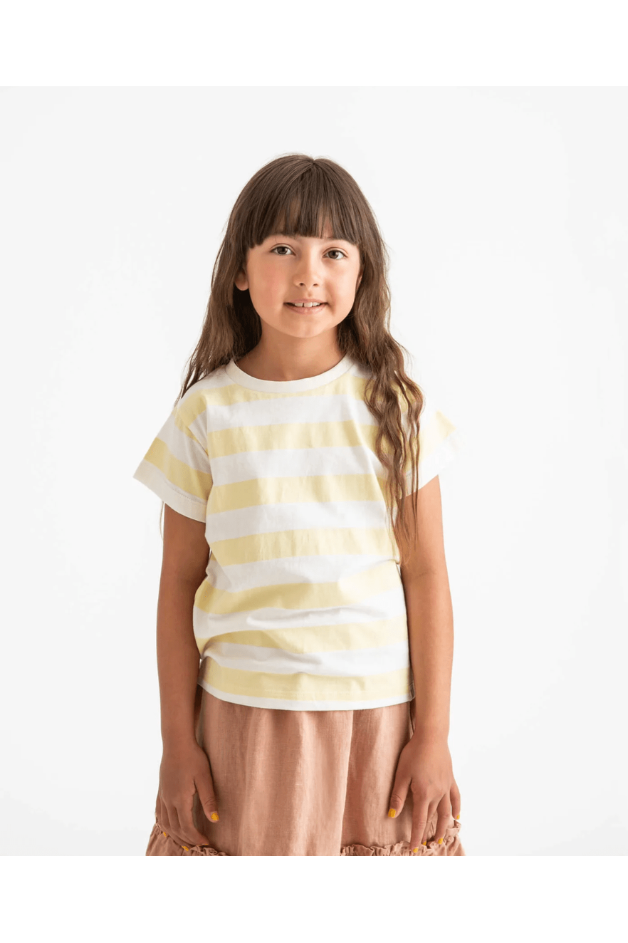 Matona - GOTS Organic Cotton Kids Classic T-Shirt - Yellow Stripes (1-8 years) - Nature's Wild Child